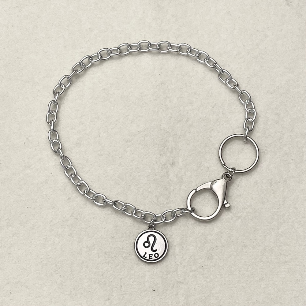 Silver short chain zodiac necklace handmade 14”